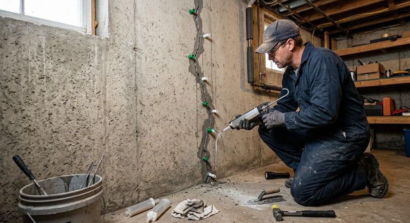 Cracked Basement Floor Repair in Kyle, TX