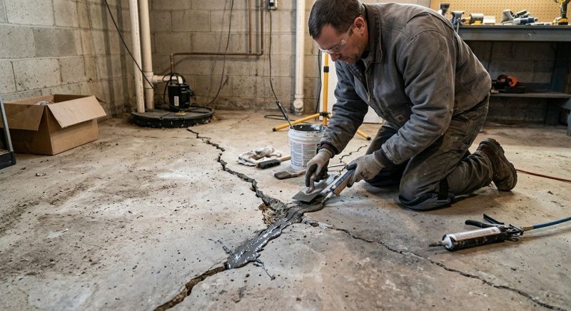 Cracked Basement Floor Repair in Kyle, TX